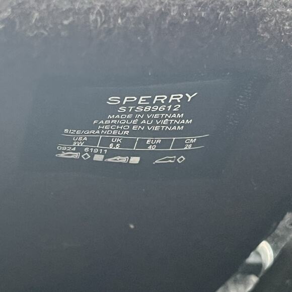 Sperry Saltwater Womens Size 9W Black Waterproof Quilted Duck Boots Shoes - Picture 9 of 16